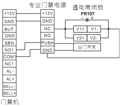 一台门禁机控制两把锁