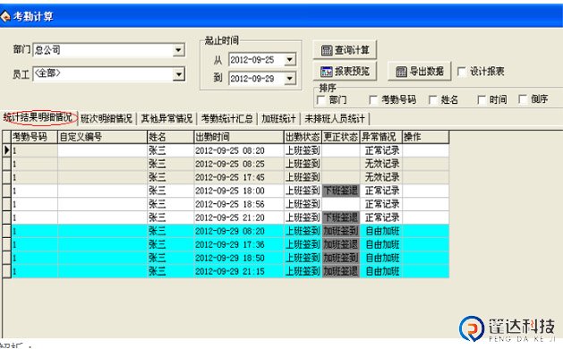 门禁考勤记录